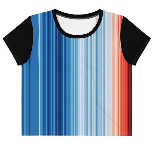 Warming Stripes | All-Over Print Crop Tee