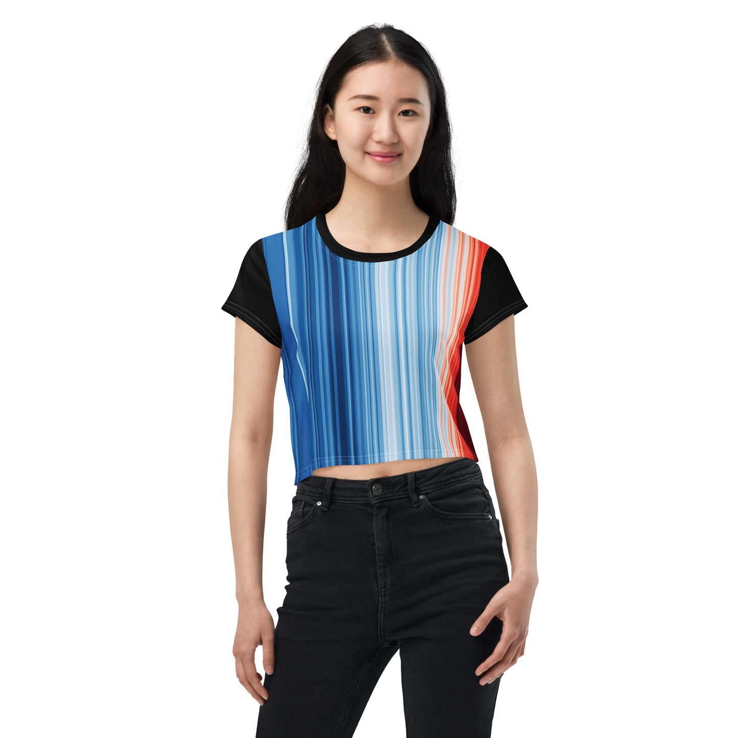 Warming Stripes | All-Over Print Crop Tee