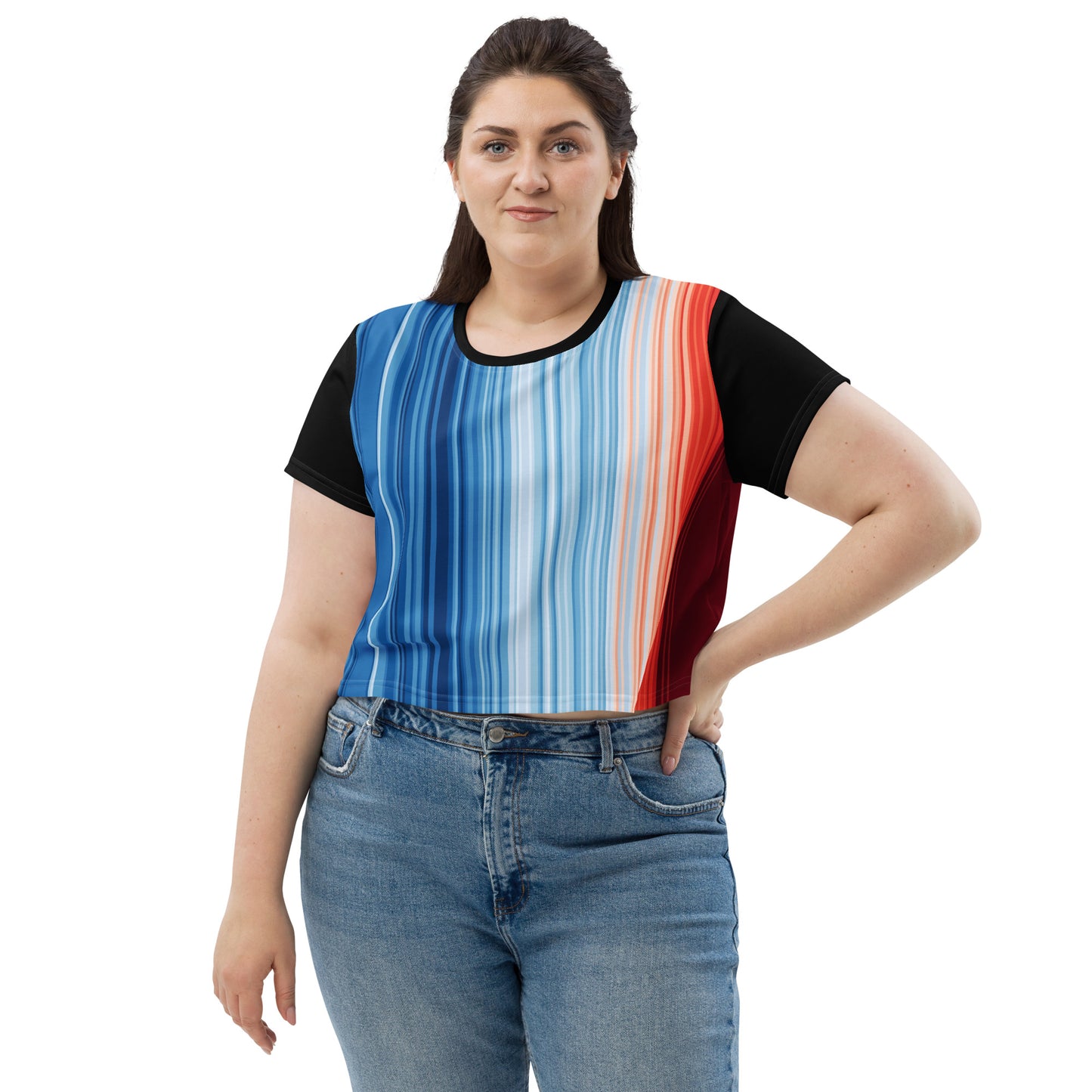 Warming Stripes | All-Over Print Crop Tee