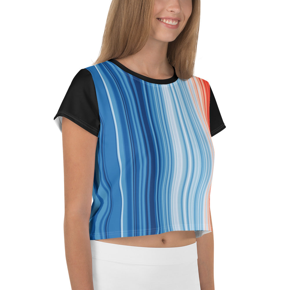 Warming Stripes | All-Over Print Crop Tee