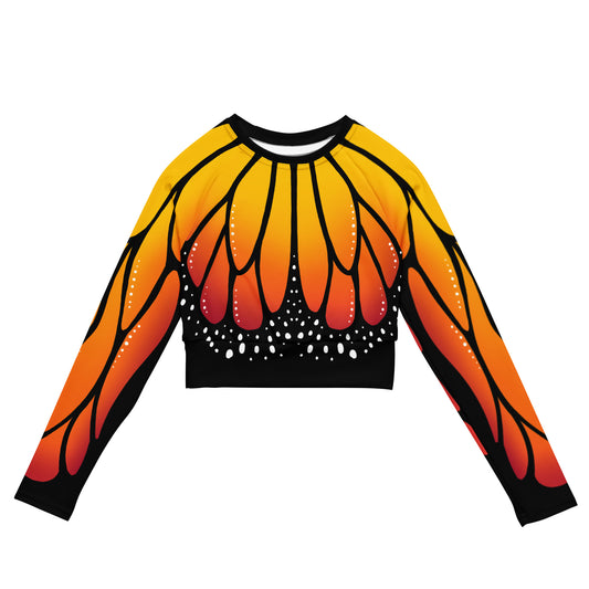 Monarch Butterfly | Recycled Long-sleeve Crop Top