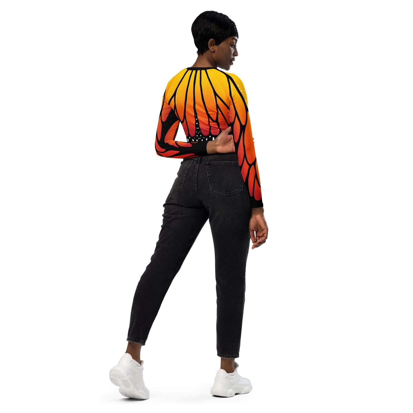 Monarch Butterfly | Recycled Long-sleeve Crop Top