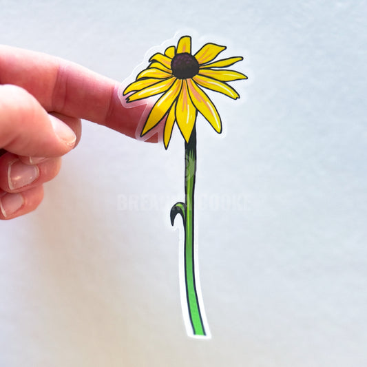 Black-Eyed Susan Wildflower | Clear Sticker Sheet | 4 Clear Stickers