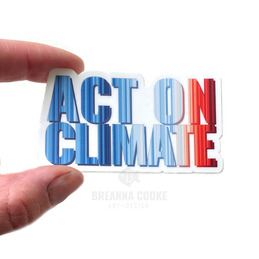 Warming Stripes | Act On Climate | Sticker | 3 x 2 in