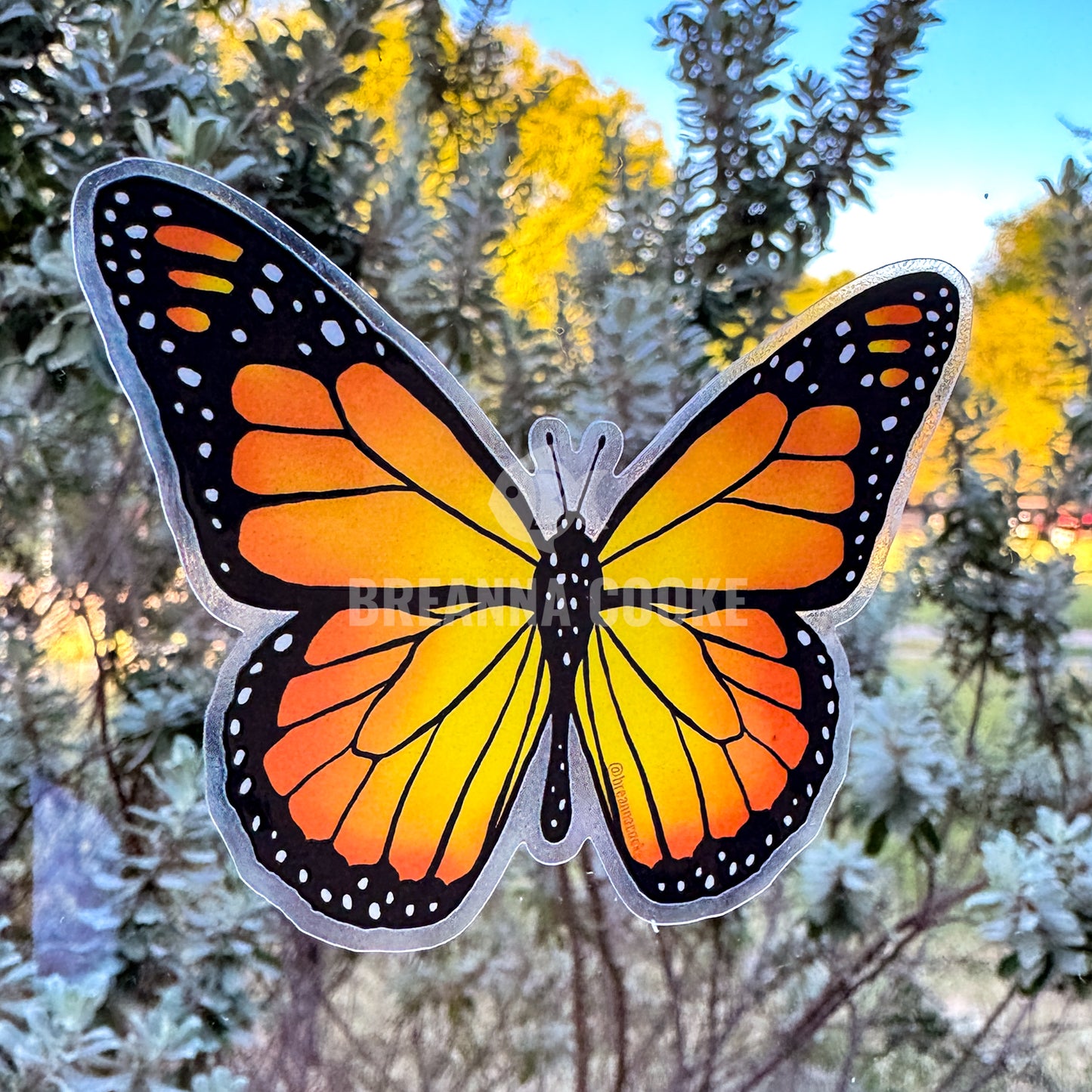 Monarch Butterfly | Clear Sticker | 3 x 2 in
