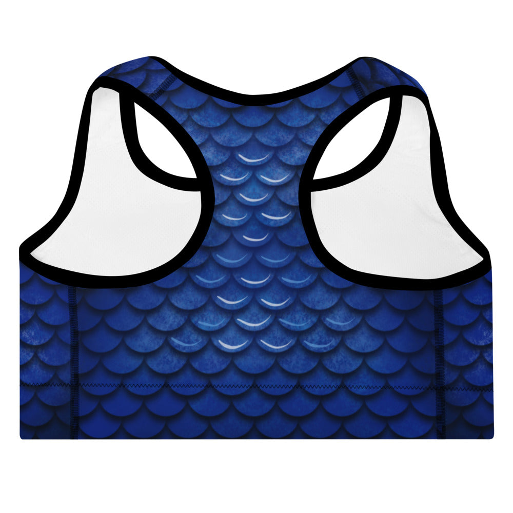 Betta Fish Scales | Padded Sports Bra | Blue