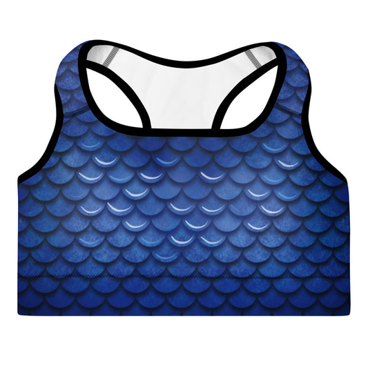 Betta Fish Scales | Padded Sports Bra | Blue