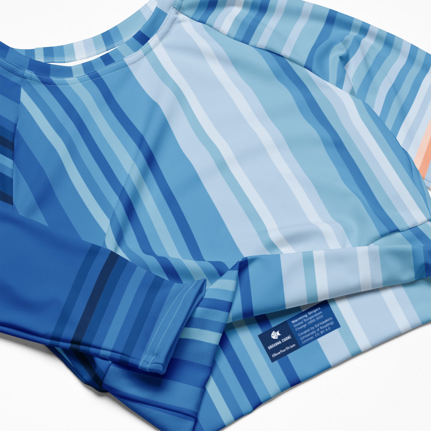 Warming Stripes | Recycled Long-Sleeve Crop Top