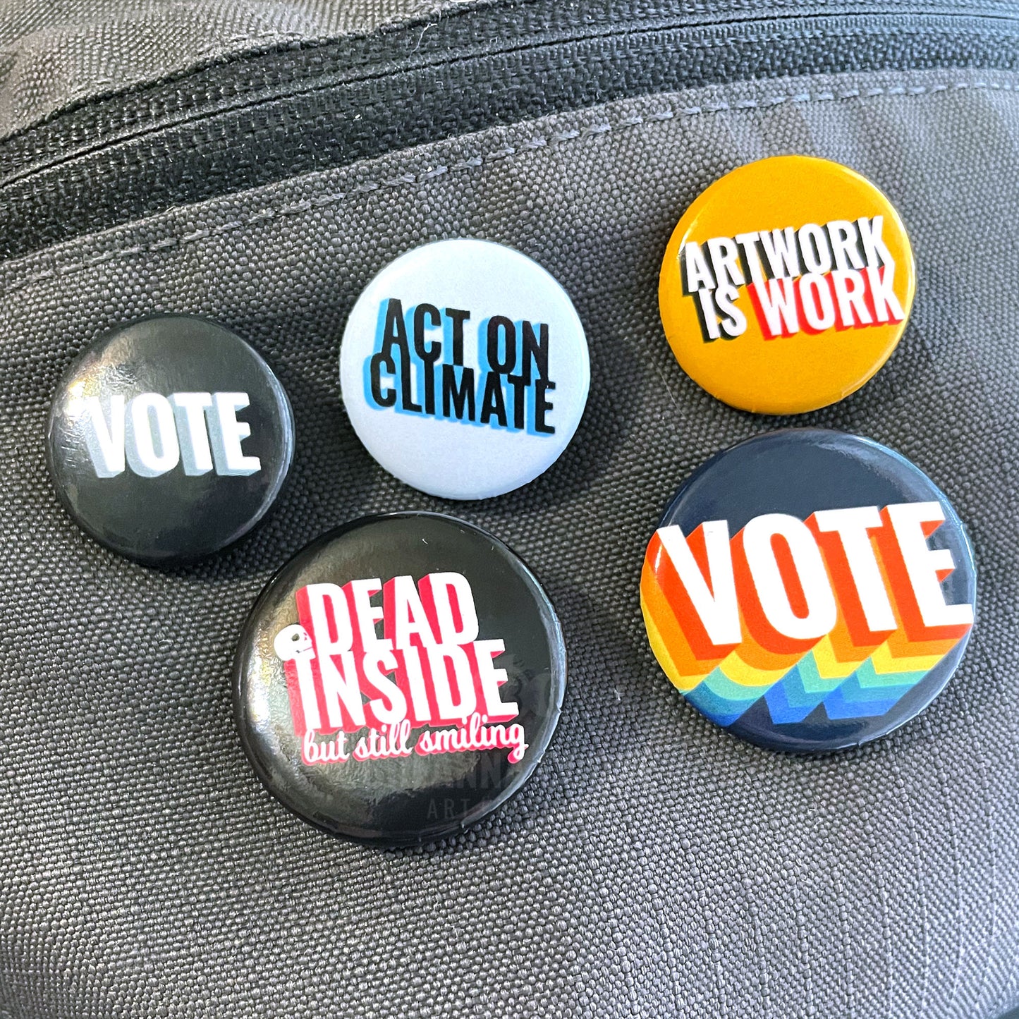 Dead Inside But Still Smiling | Pin-Back Button | 1.25 in