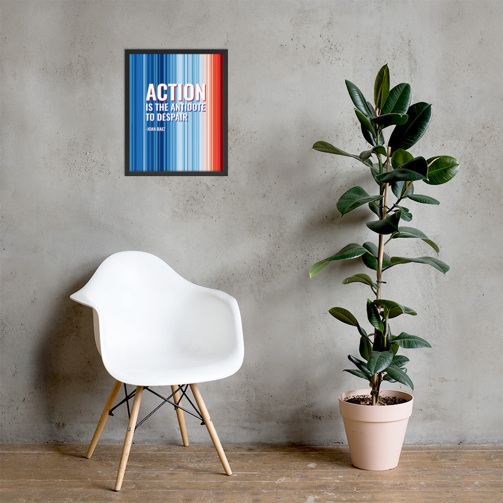 Action is the Antidote to Despair with Warming Stripes | Printable Digital Download
