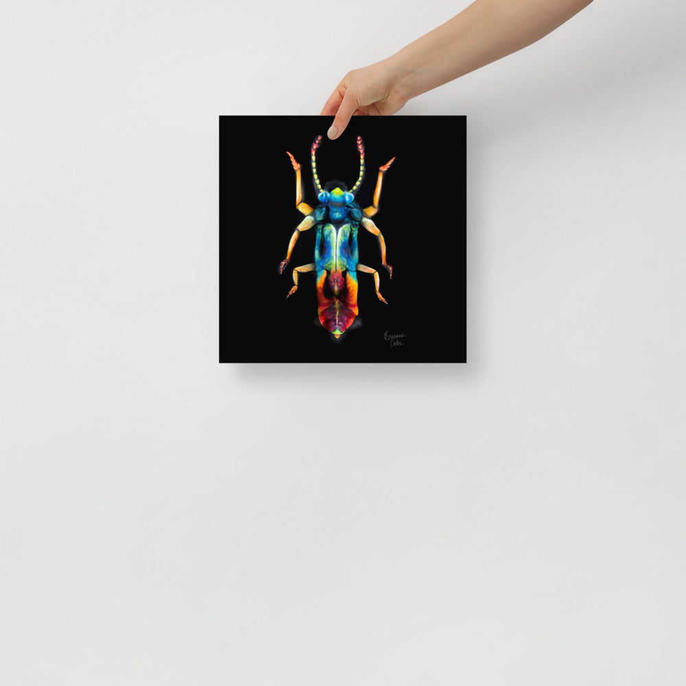 Jewel Beetle Body Paint | Poster | Matte Paper | 8x10" 12x12" 12x16" 14x14" 12x18" 16x16" 16x20" 18x18" 18x12"