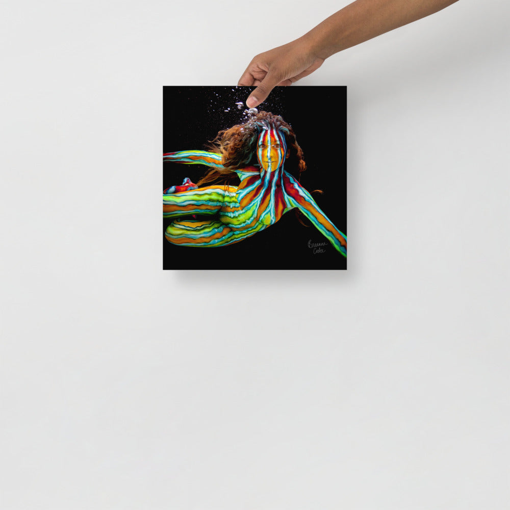 Underwater Fish Body Paint | Poster | Matte Paper | 8x10" 12x12" 12x16" 14x14" 12x18" 16x16" 16x20" 18x18" 18x12"