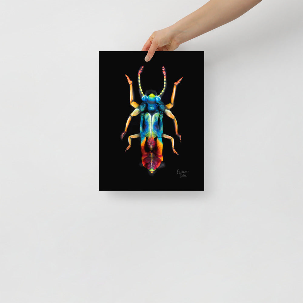 Jewel Beetle Body Paint | Poster | Matte Paper | 8x10" 12x12" 12x16" 14x14" 12x18" 16x16" 16x20" 18x18" 18x12"