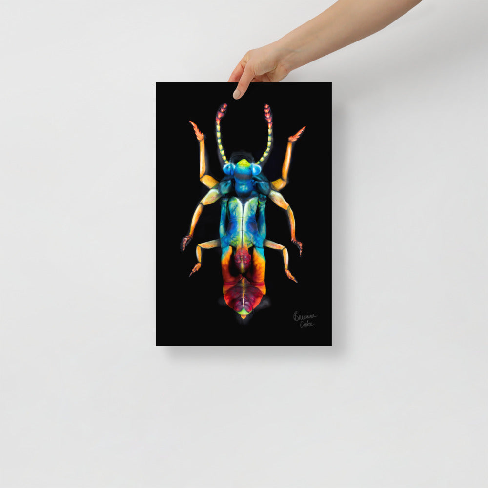 Jewel Beetle Body Paint | Poster | Matte Paper | 8x10" 12x12" 12x16" 14x14" 12x18" 16x16" 16x20" 18x18" 18x12"