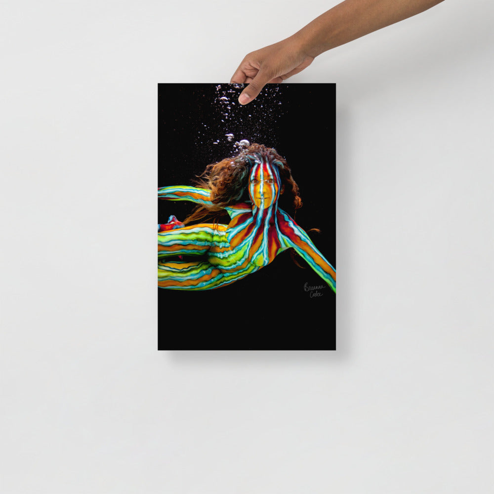 Underwater Fish Body Paint | Poster | Matte Paper | 8x10" 12x12" 12x16" 14x14" 12x18" 16x16" 16x20" 18x18" 18x12"