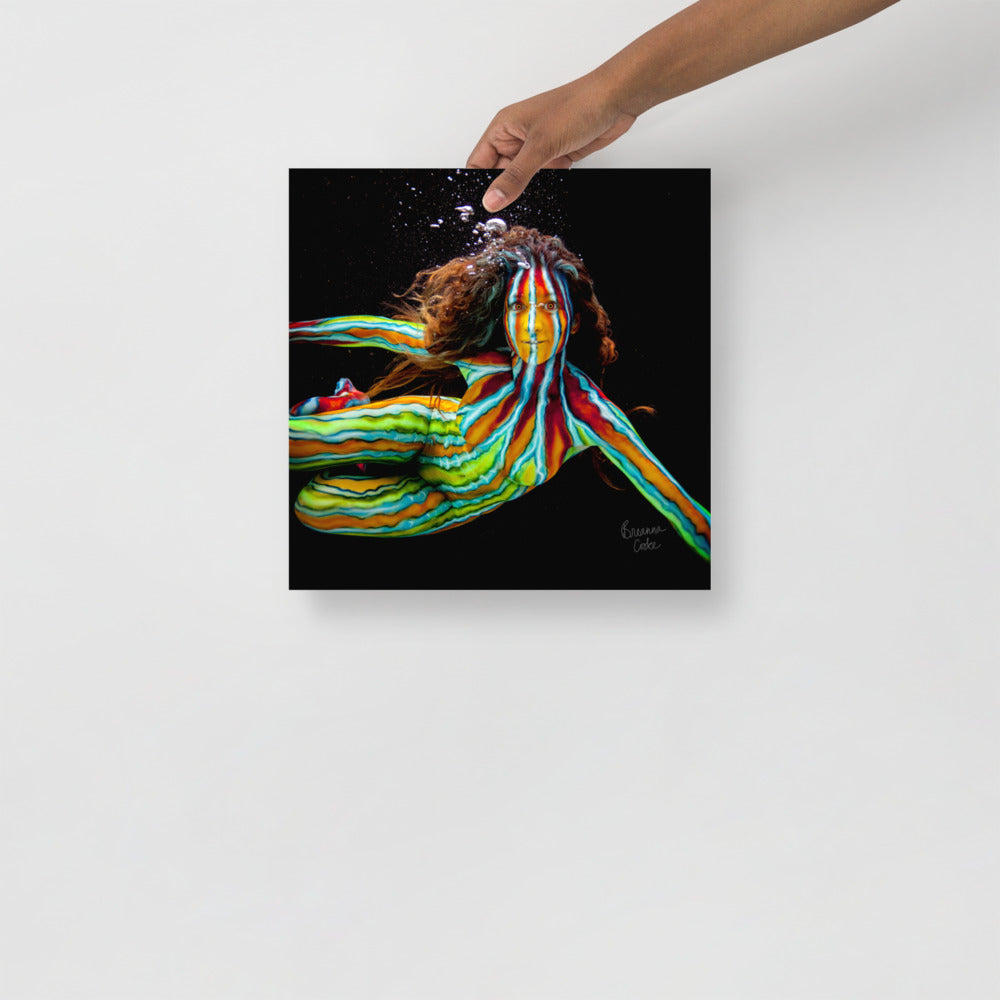 Underwater Fish Body Paint | Poster | Matte Paper | 8x10" 12x12" 12x16" 14x14" 12x18" 16x16" 16x20" 18x18" 18x12"