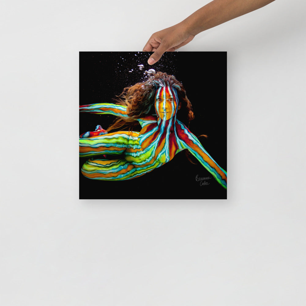 Underwater Fish Body Paint | Poster | Matte Paper | 8x10" 12x12" 12x16" 14x14" 12x18" 16x16" 16x20" 18x18" 18x12"