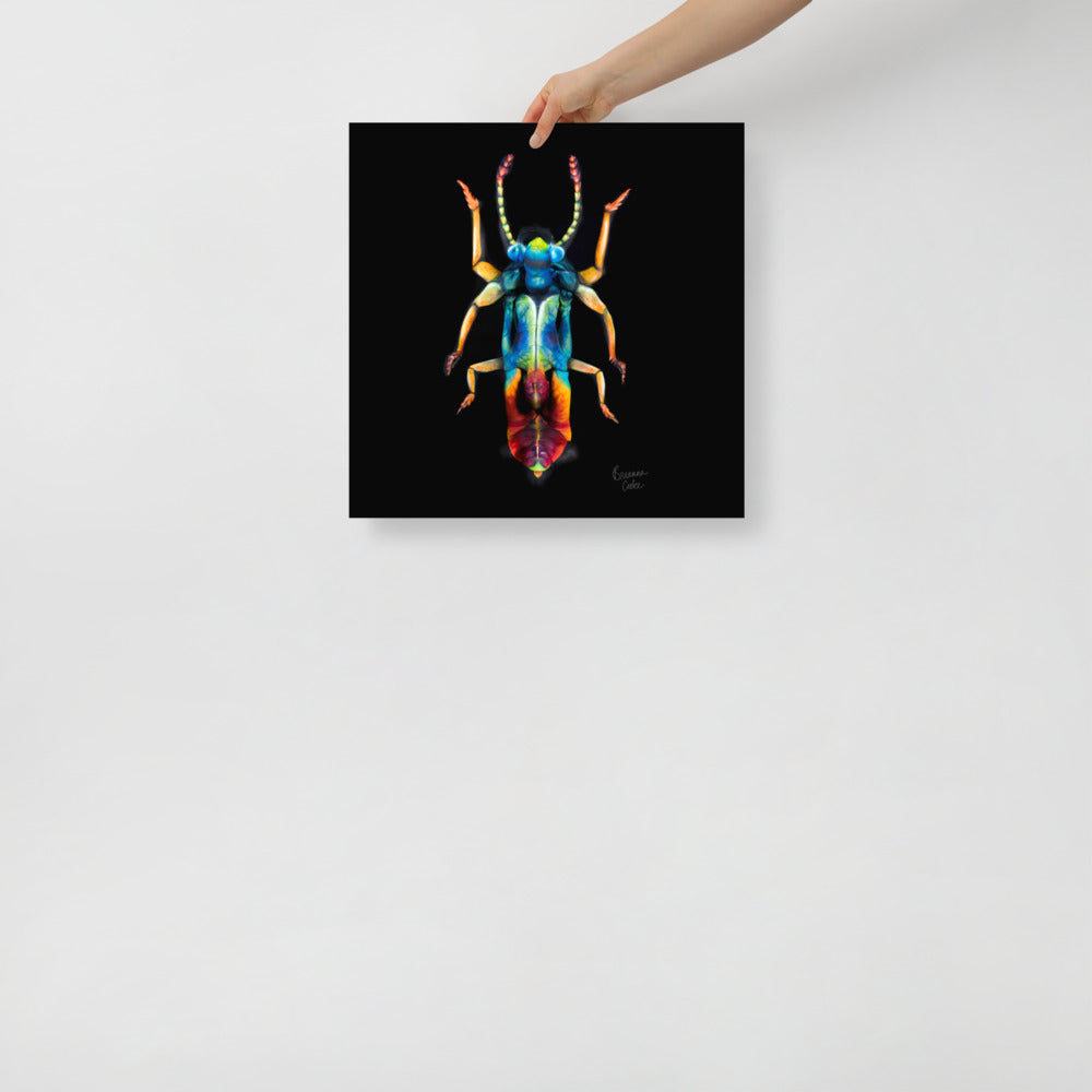 Jewel Beetle Body Paint | Poster | Matte Paper | 8x10" 12x12" 12x16" 14x14" 12x18" 16x16" 16x20" 18x18" 18x12"