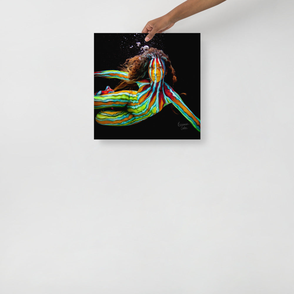 Underwater Fish Body Paint | Poster | Matte Paper | 8x10" 12x12" 12x16" 14x14" 12x18" 16x16" 16x20" 18x18" 18x12"