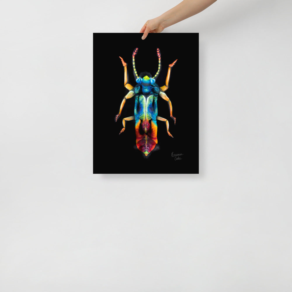 Jewel Beetle Body Paint | Poster | Matte Paper | 8x10" 12x12" 12x16" 14x14" 12x18" 16x16" 16x20" 18x18" 18x12"