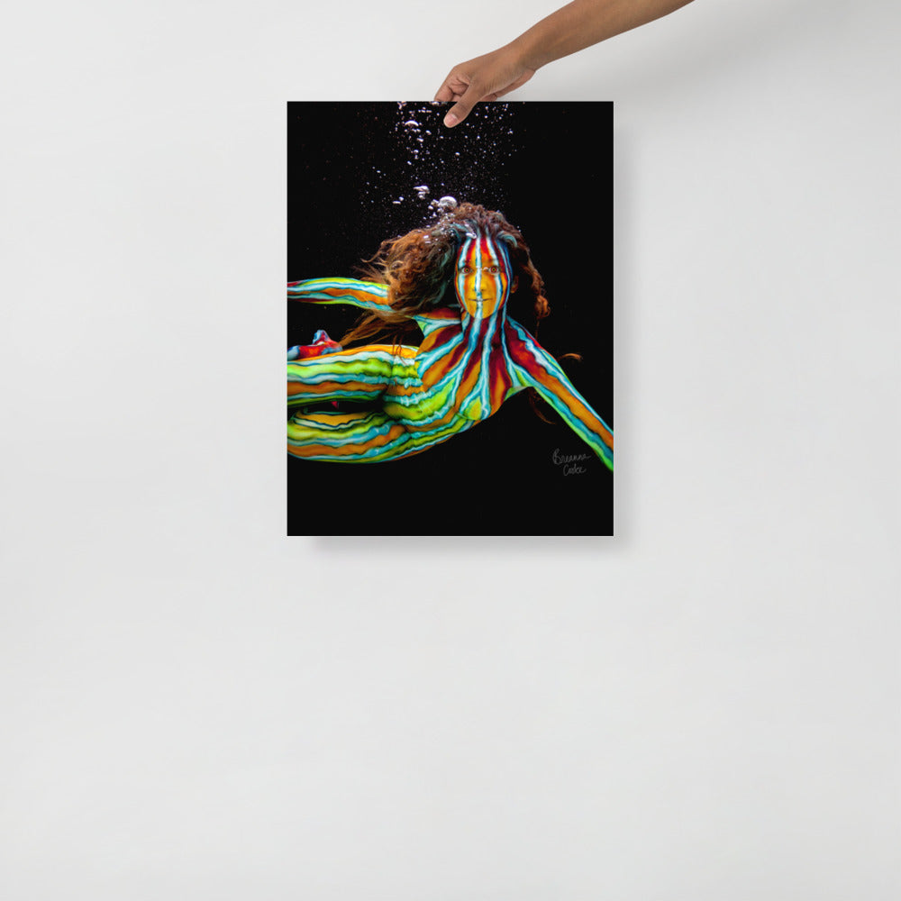 Underwater Fish Body Paint | Poster | Matte Paper | 8x10" 12x12" 12x16" 14x14" 12x18" 16x16" 16x20" 18x18" 18x12"