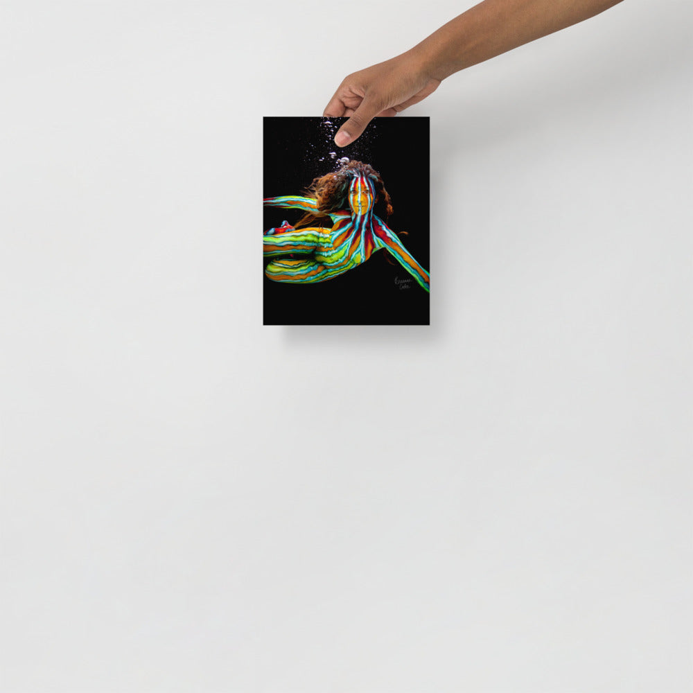Underwater Fish Body Paint | Poster | Matte Paper | 8x10" 12x12" 12x16" 14x14" 12x18" 16x16" 16x20" 18x18" 18x12"