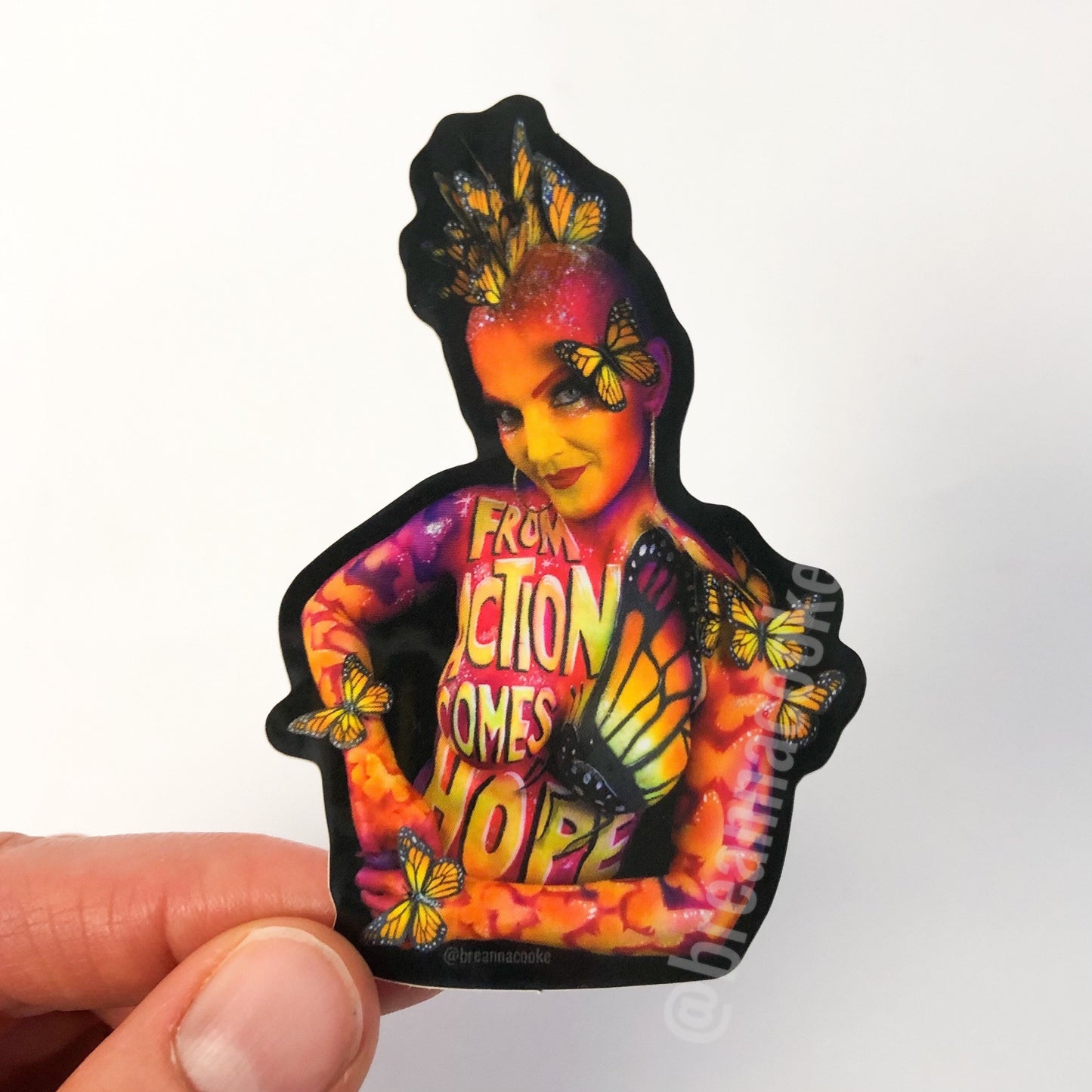 Monarch Butterfly Body Paint | Sticker | Glossy Vinyl | 2in x 3in