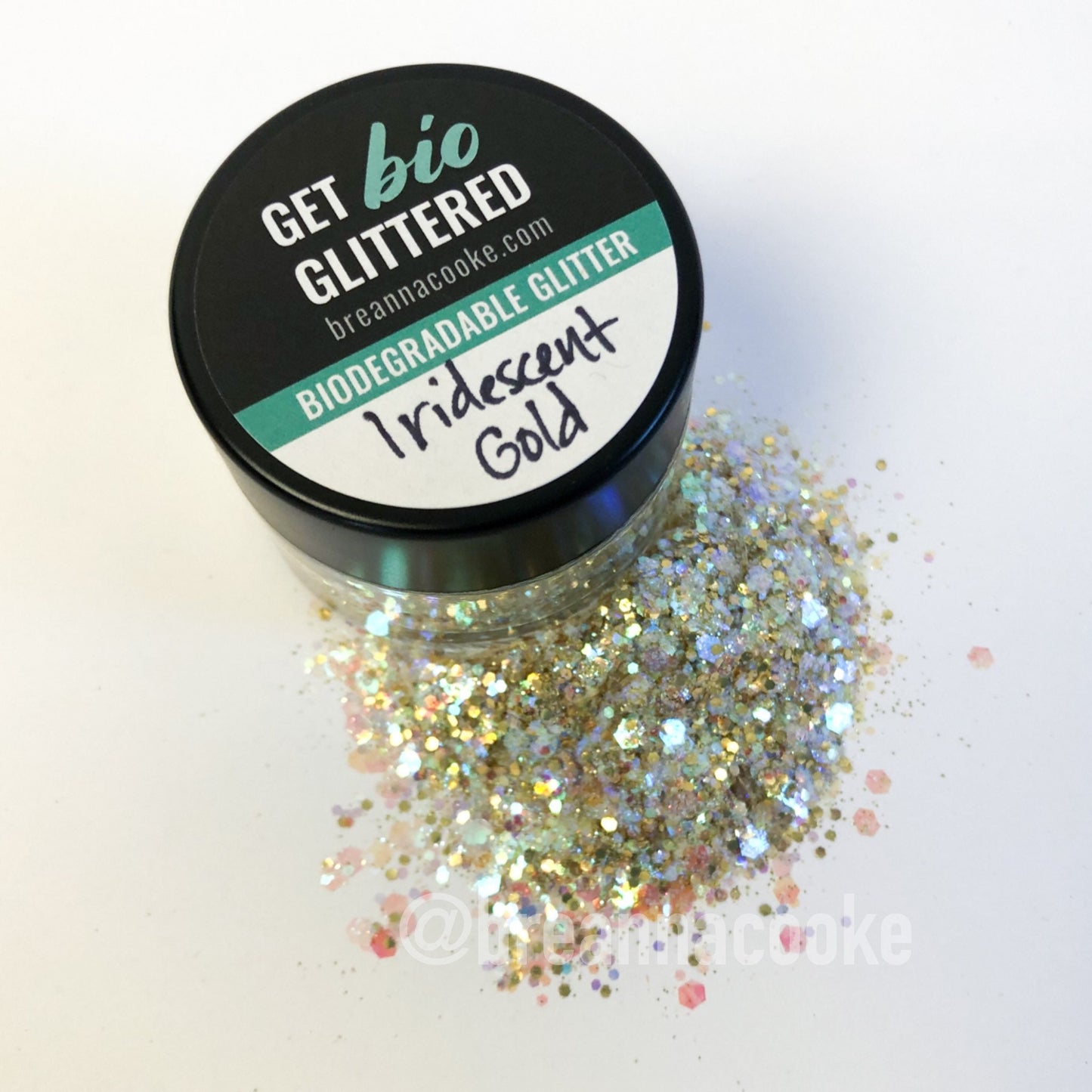 Biodegradable Glitter for Face and Body Painting, Festivals | 6g | Glass Jar | Iridescent Gold or Iridescent Silver Mix