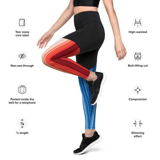 Warming Stripes | High Waist Compression Sport Leggings