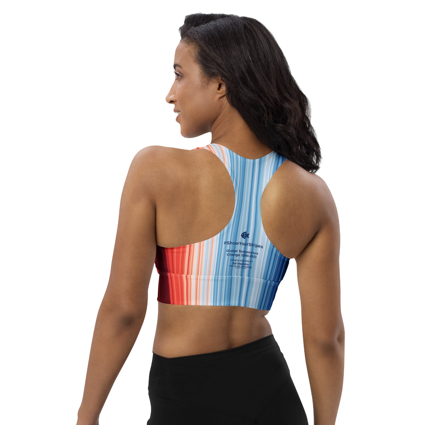 Warming Stripes | Longline Padded Sports Bra