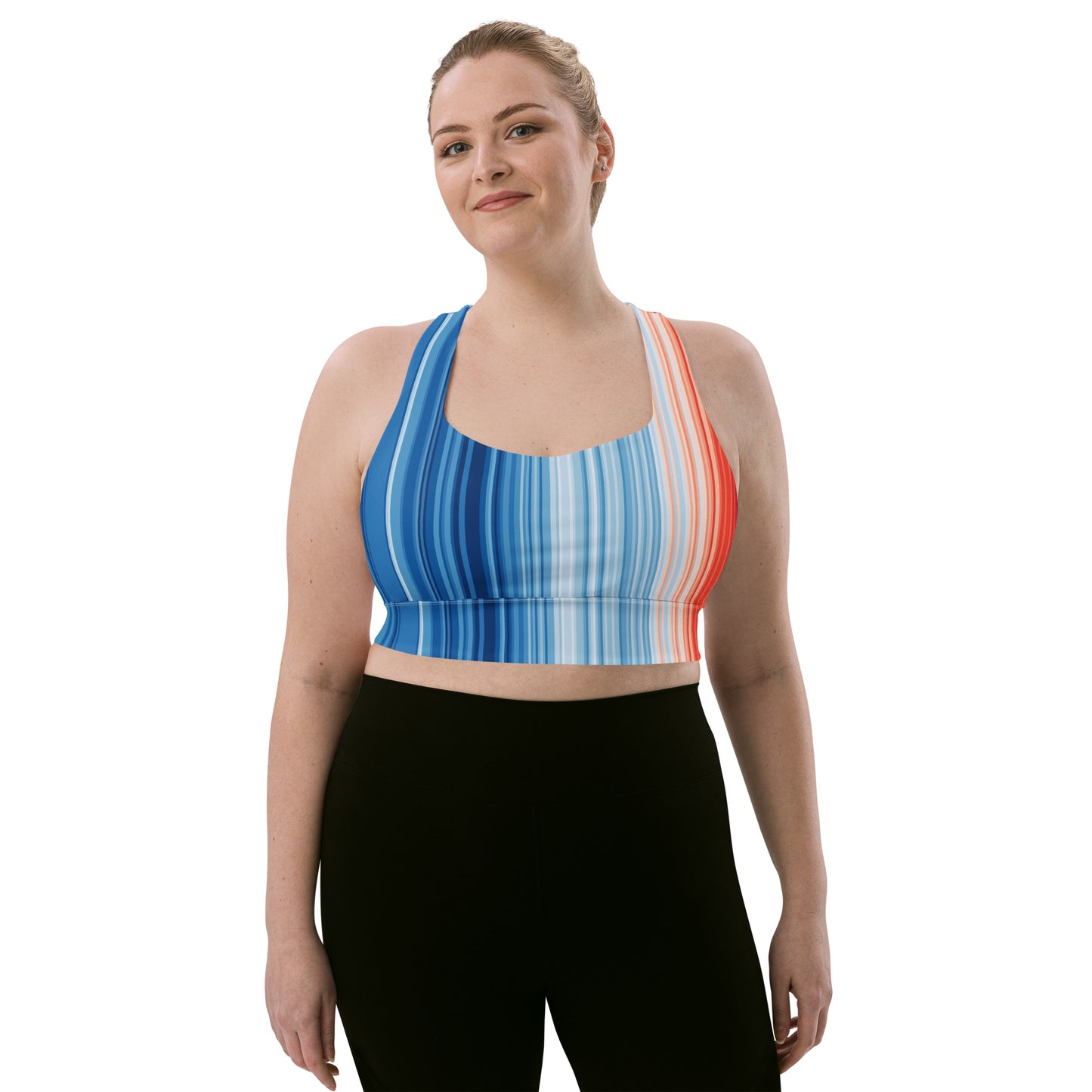 Warming Stripes | Longline Padded Sports Bra