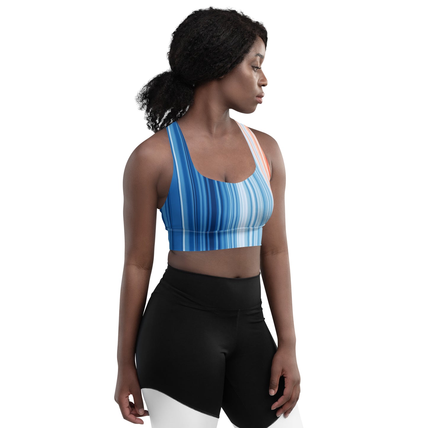 Warming Stripes | Longline Padded Sports Bra