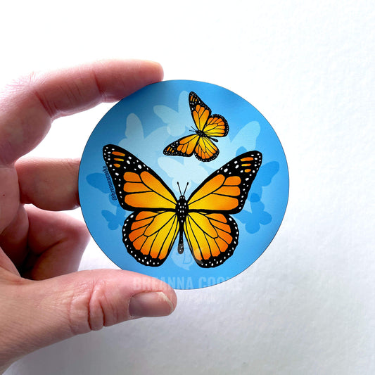 Monarch Butterflies in the Sky | Magnet | 3 in