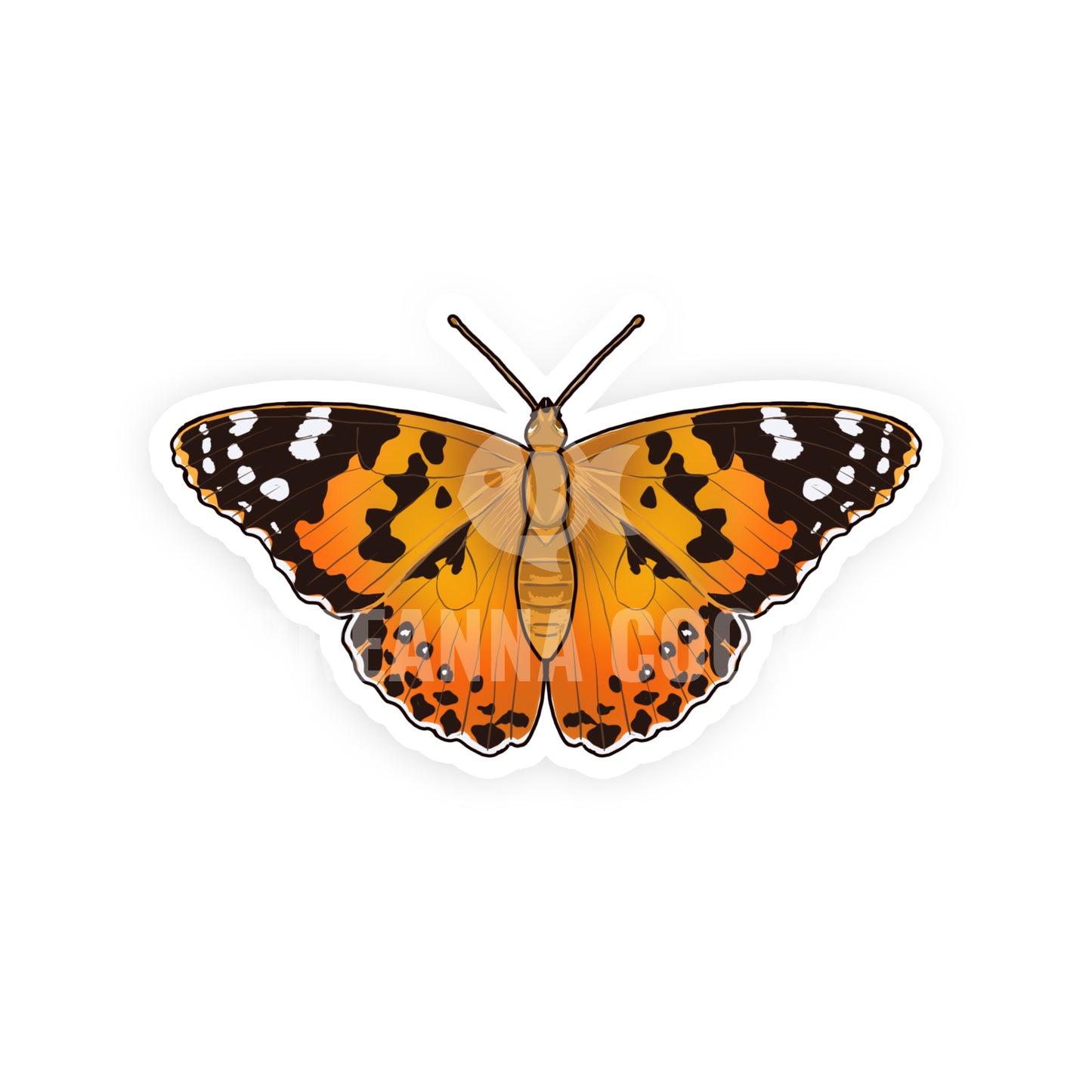 Painted Lady Butterfly | Clear Sticker | 2 x 1.5 in