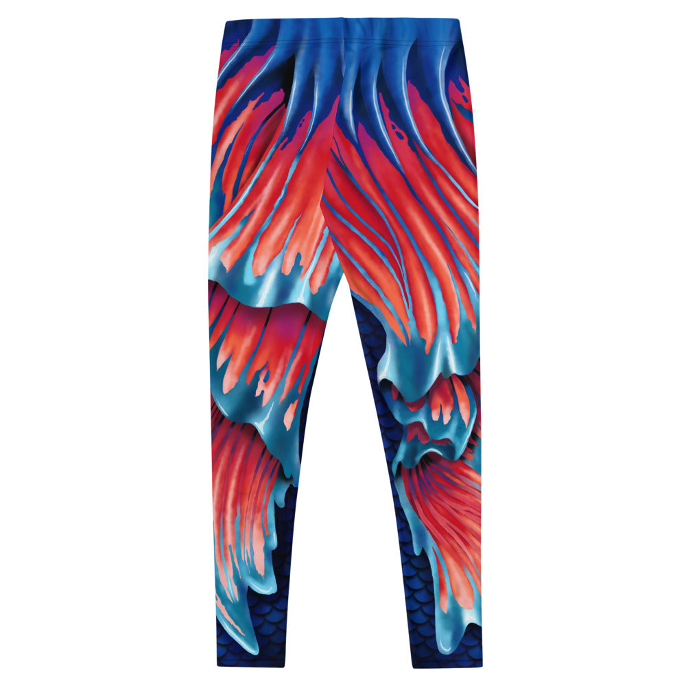 Betta Fish Tail | Leggings | Blue/Red