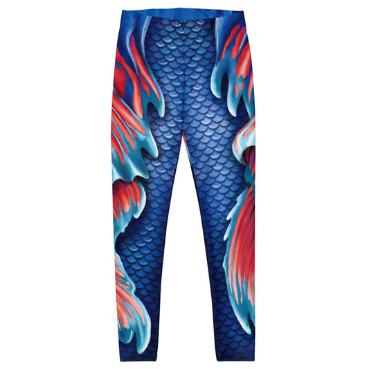 Betta Fish Tail | Leggings | Blue/Red