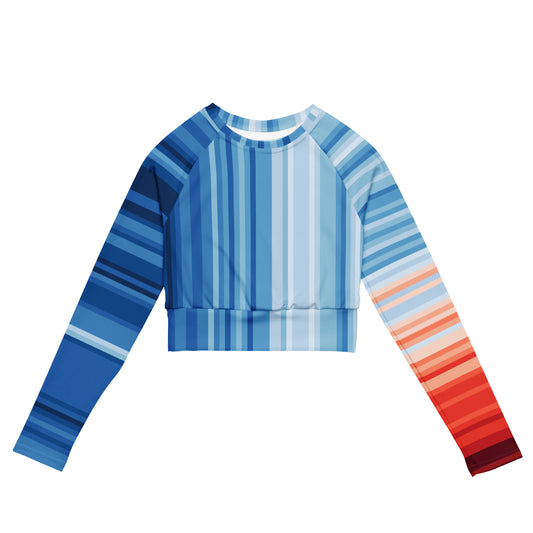 Warming Stripes | Recycled Long-Sleeve Crop Top