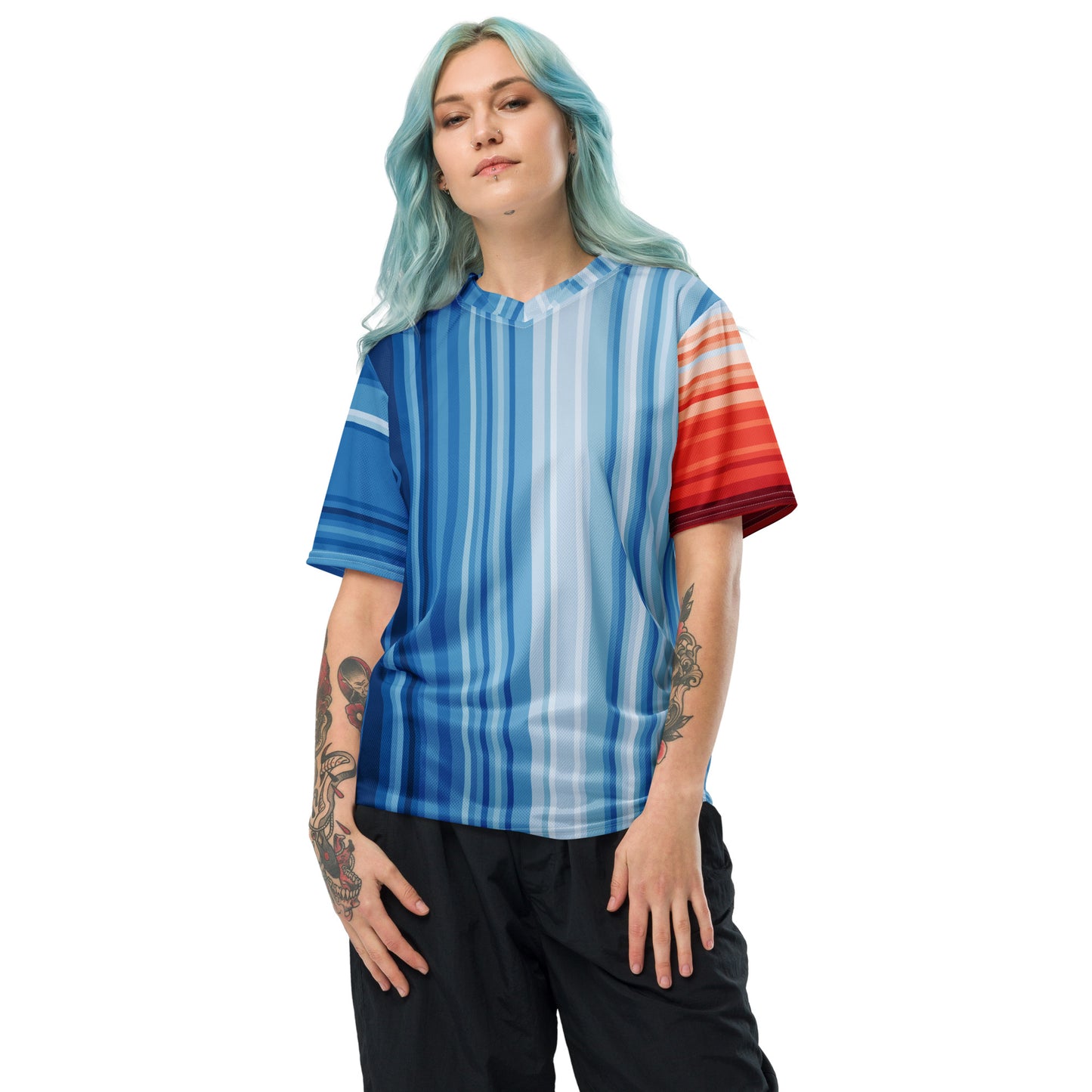 Warming Stripes | Recycled Unisex Sports Jersey