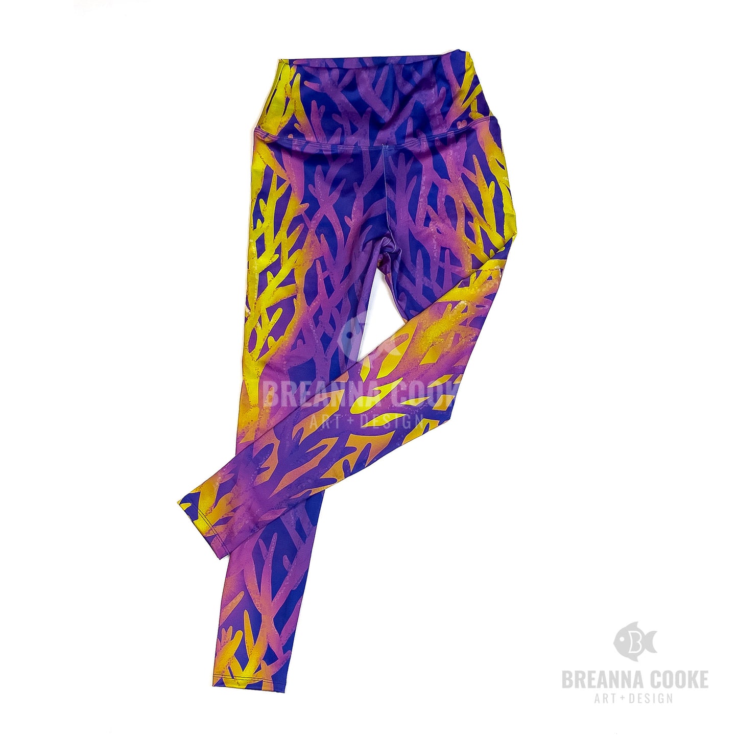 Coral Reef | High Waist Yoga Leggings | Glowing Gone