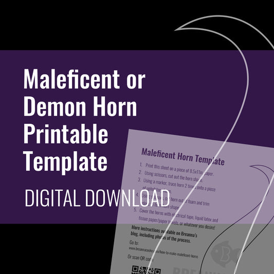 Maleficent or Demon Horn Printable Template | Digital Download