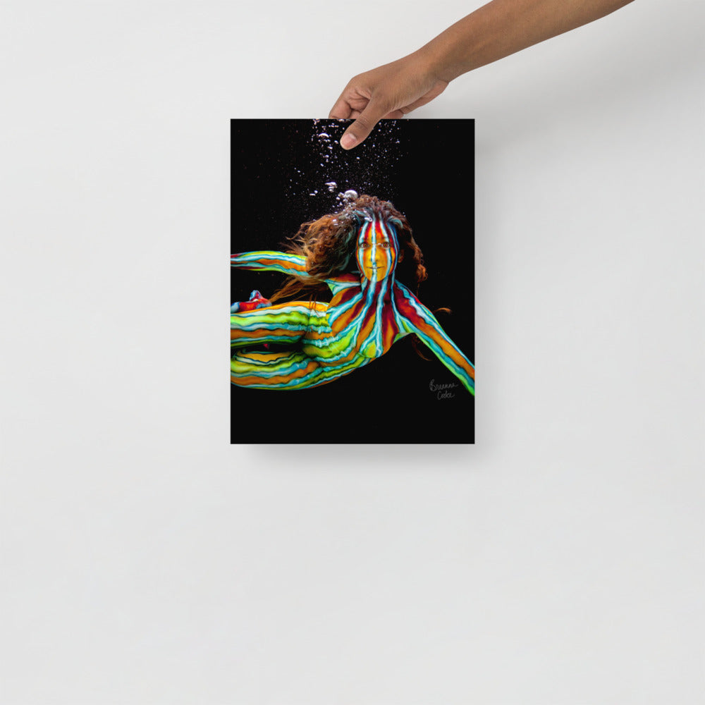 Underwater Fish Body Paint | Poster | Matte Paper | 8x10" 12x12" 12x16" 14x14" 12x18" 16x16" 16x20" 18x18" 18x12"