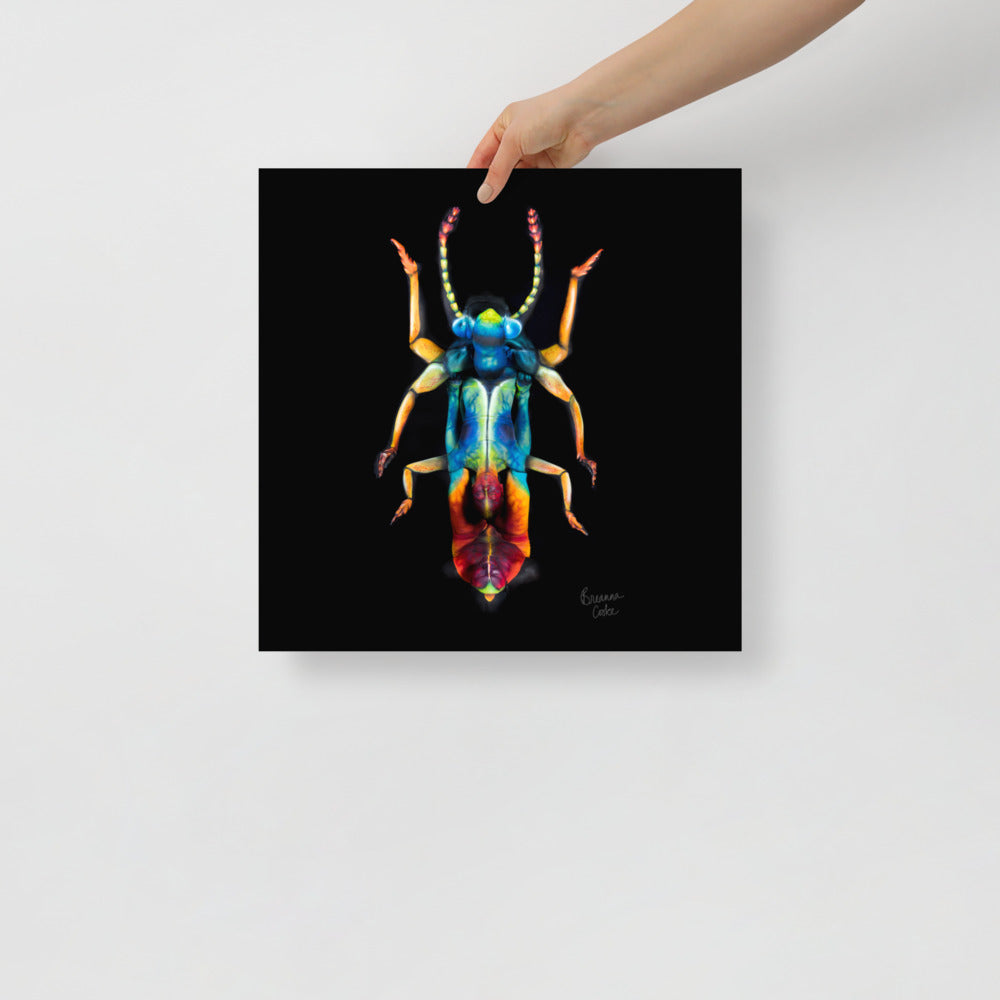 Jewel Beetle Body Paint | Poster | Matte Paper | 8x10" 12x12" 12x16" 14x14" 12x18" 16x16" 16x20" 18x18" 18x12"