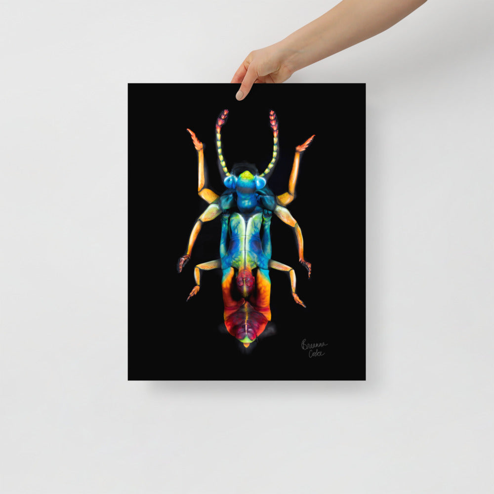 Jewel Beetle Body Paint | Poster | Matte Paper | 8x10" 12x12" 12x16" 14x14" 12x18" 16x16" 16x20" 18x18" 18x12"
