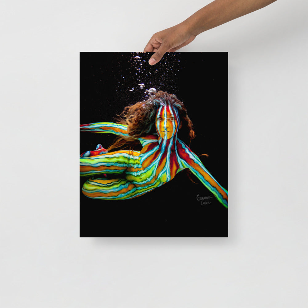 Underwater Fish Body Paint | Poster | Matte Paper | 8x10" 12x12" 12x16" 14x14" 12x18" 16x16" 16x20" 18x18" 18x12"