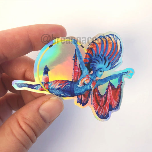 Betta Fish Body Paint | Sticker | Holographic Vinyl | 3in x 2in